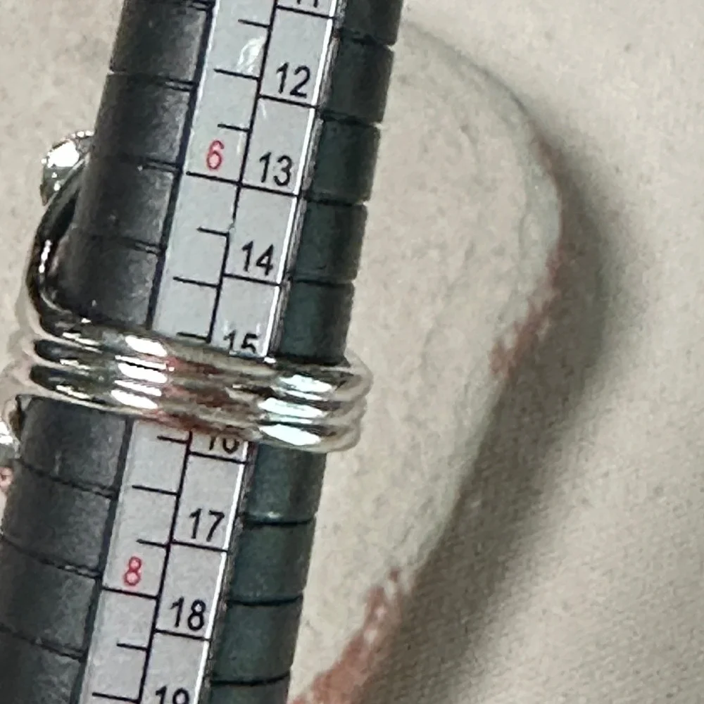NEW nOir Brass Ring‎ Cubic Zirconia 7 Pave Balls 18k plating Statement